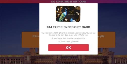 Taj gift card message for Valentine's Day is FAKE, tweets the hotel –  Way2Barak