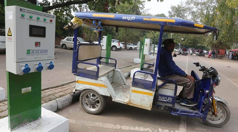 E rickshaw shop charging station